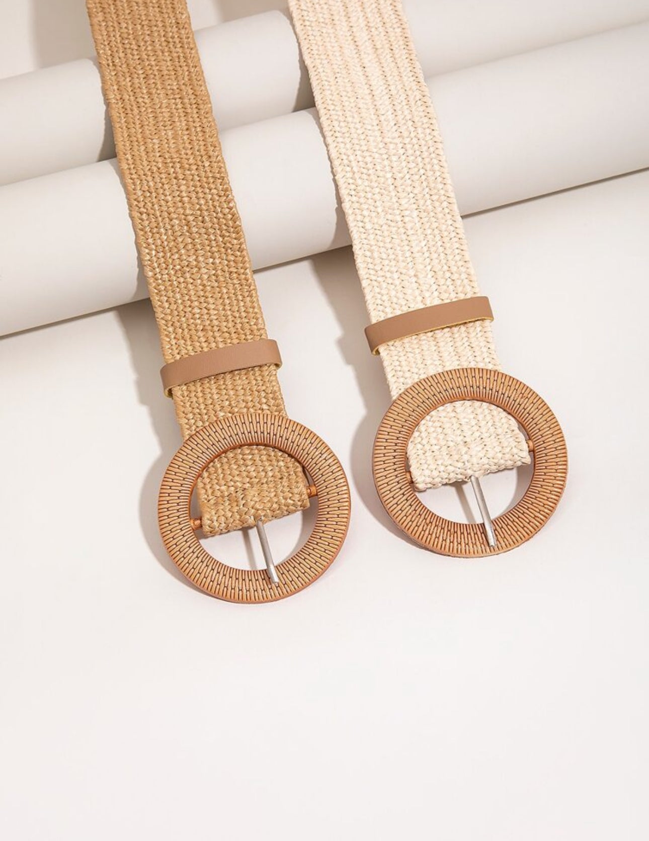 Faja beige clara hebilla circular