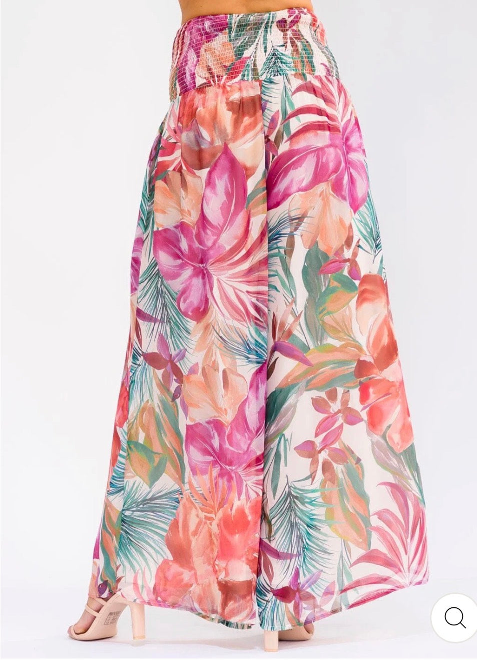 Pantalón Bora Bora floral rosado