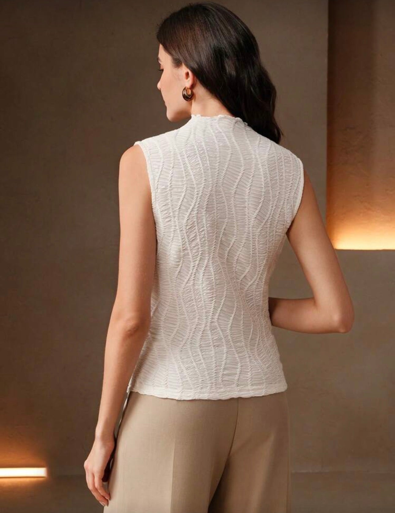 Camisa blanca texturizada