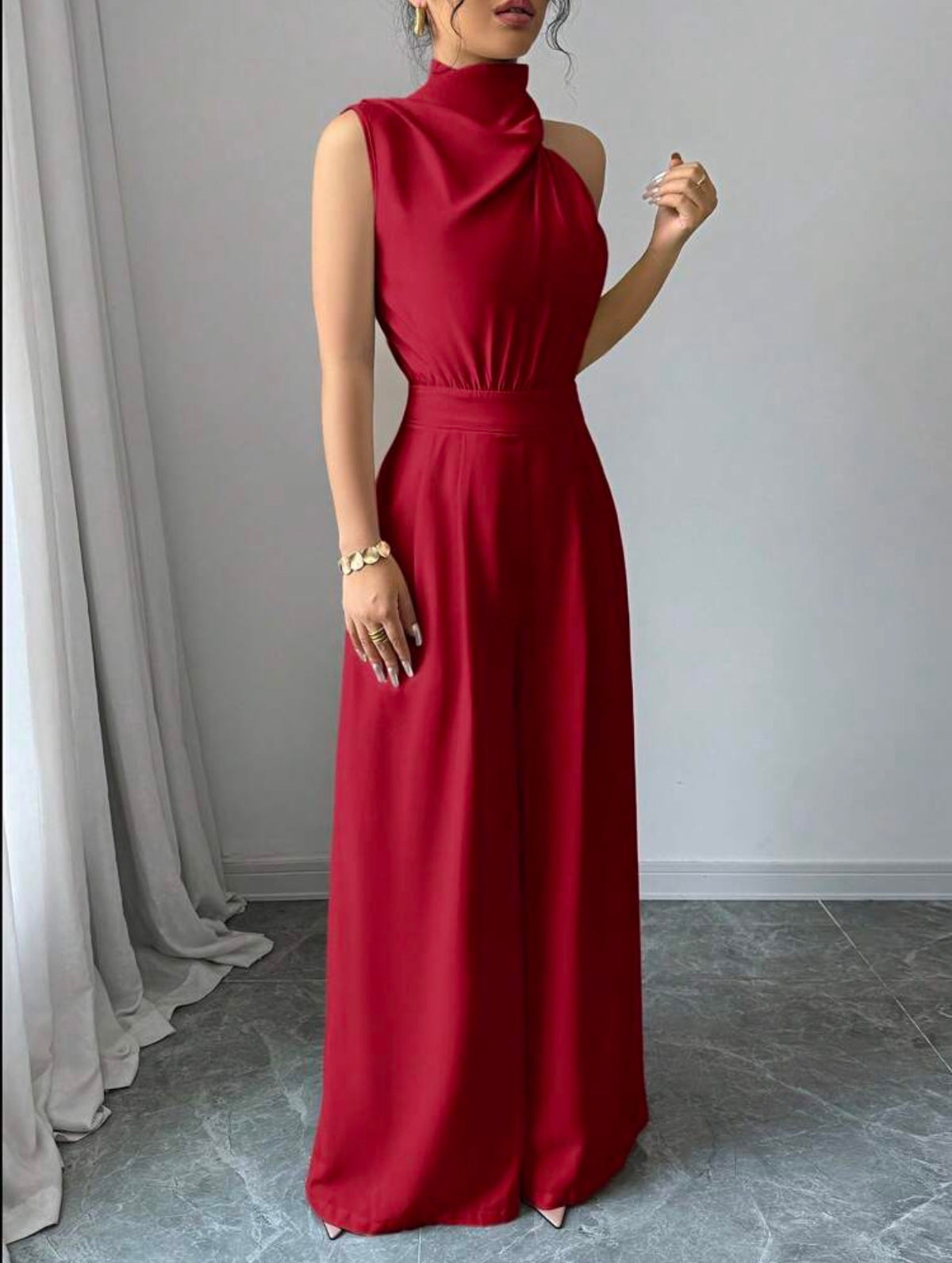 Jumpsuit rojo shoulder off