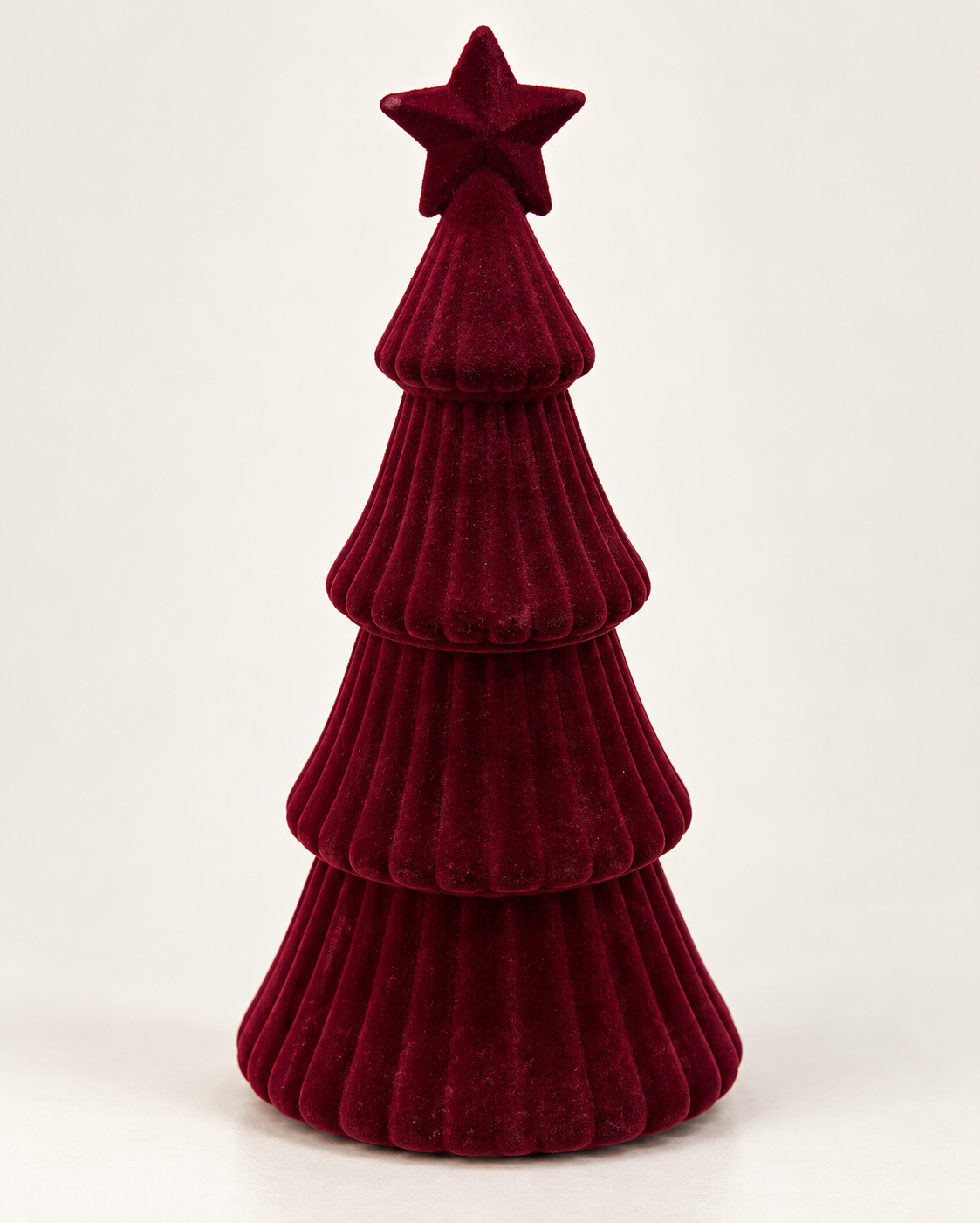 Árbol Navideño Velvet Borgoña con Luz 22 cm de alto