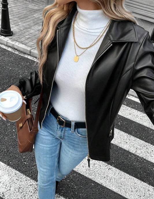 Chaqueta negra casual diaria