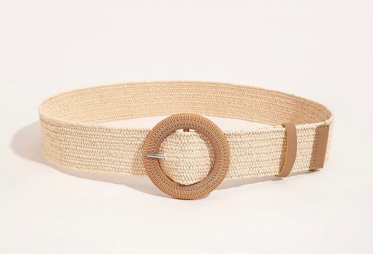 Faja beige clara hebilla circular