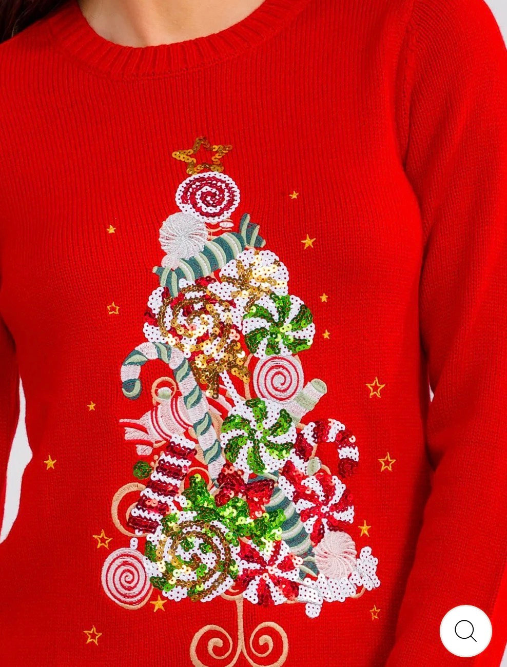 Suéter Navidad con arbolito multicolor.
