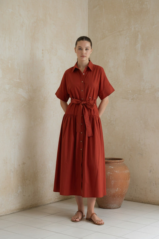 Vestido terracota Rubienn