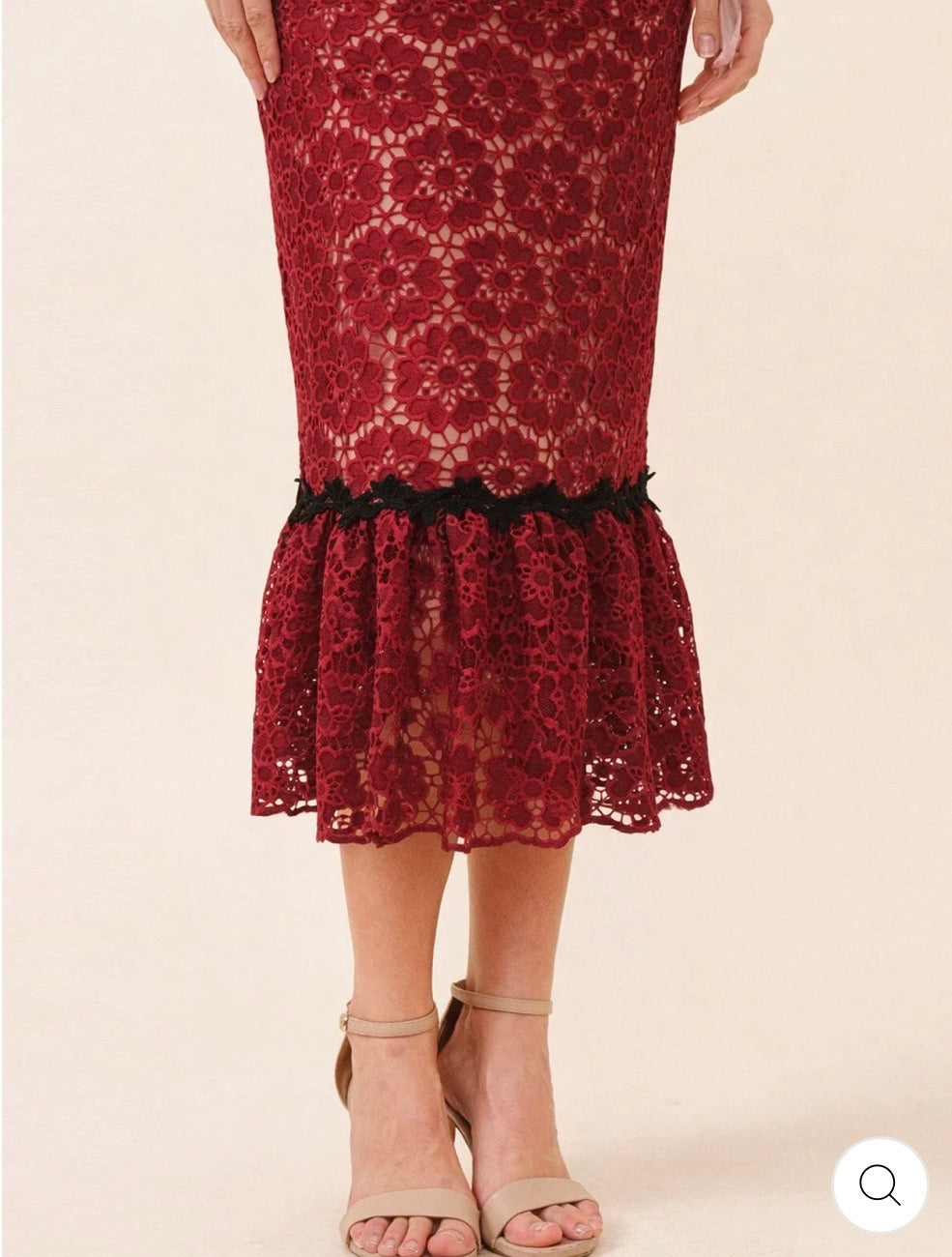 Vestido rojo maxi crochet open back