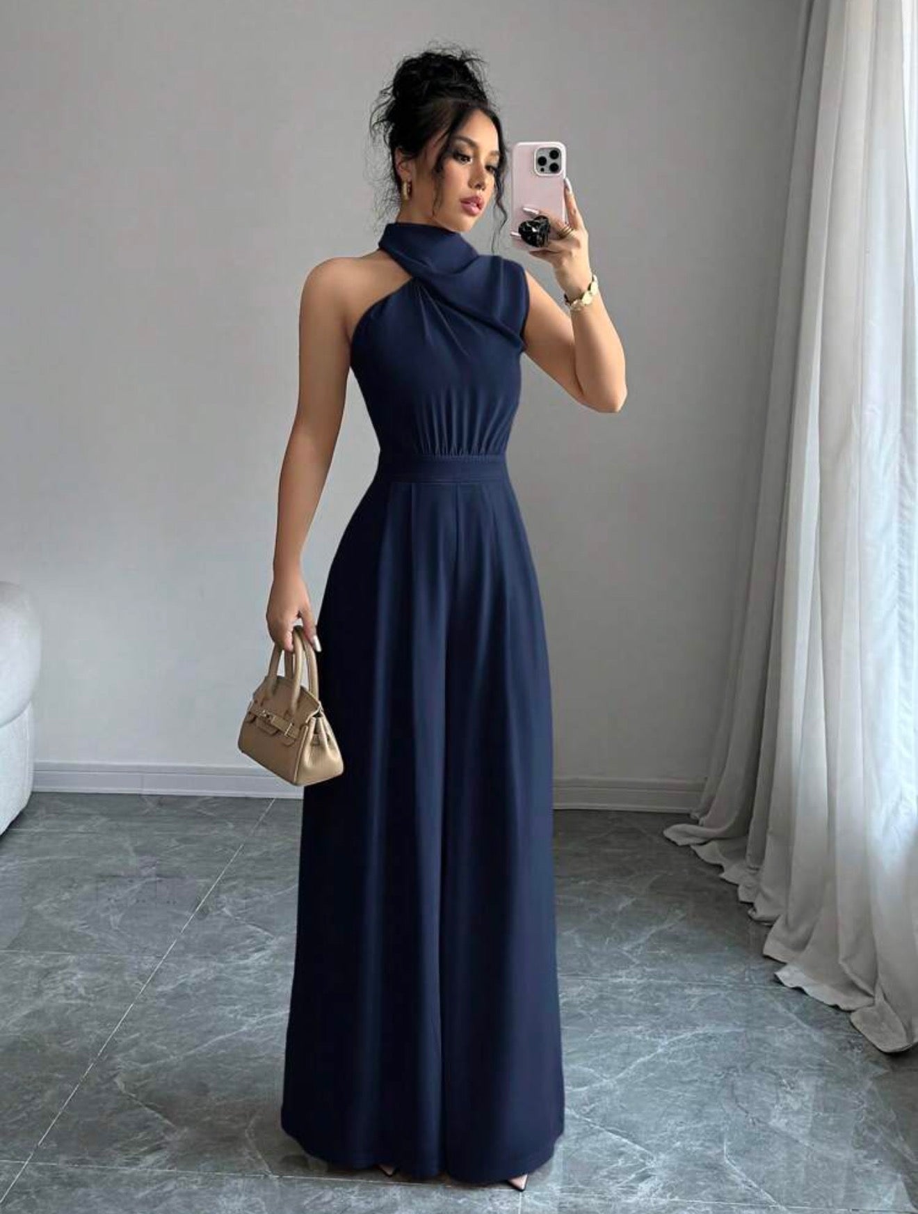 Jumpsuit azul marino elegante