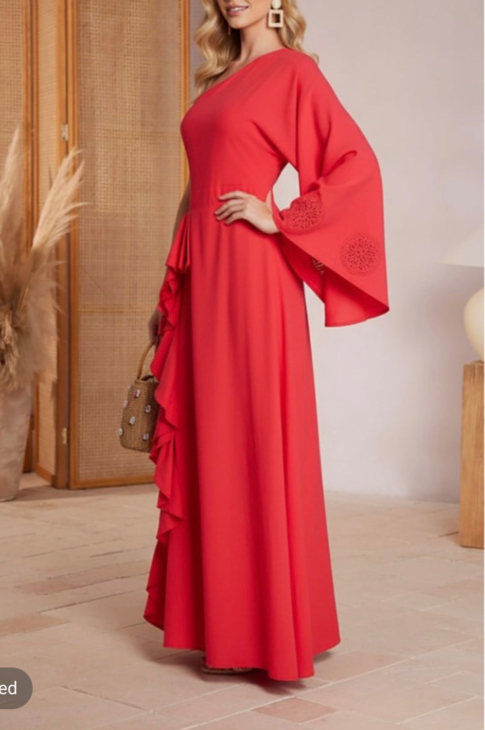Vestido rojo maxi one shoulder