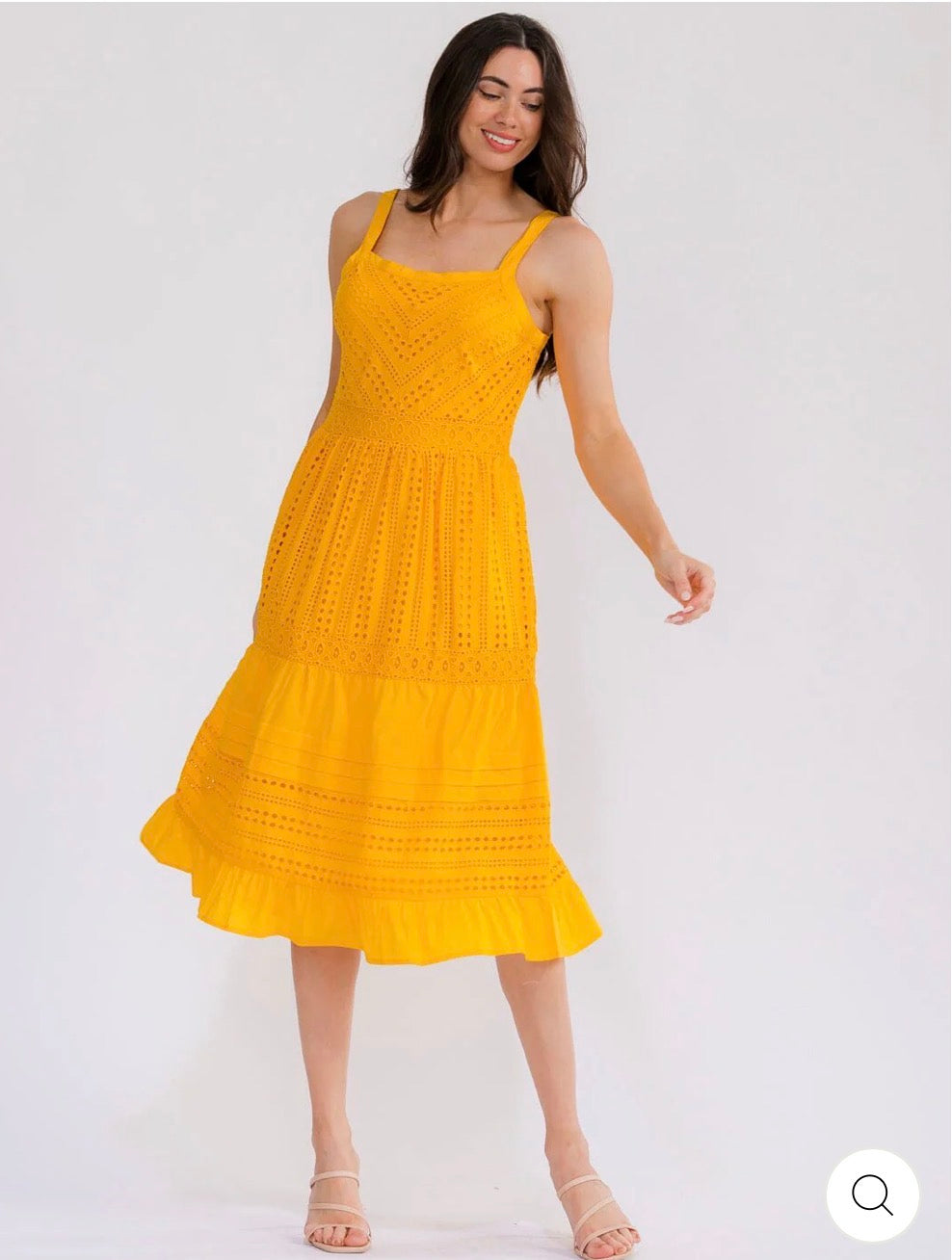 Vestido MIDI amarillo de tirantes