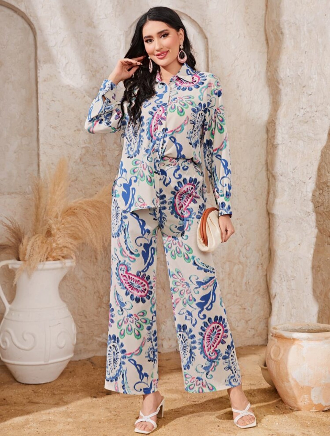 Conjunto multicolor rosado y azul