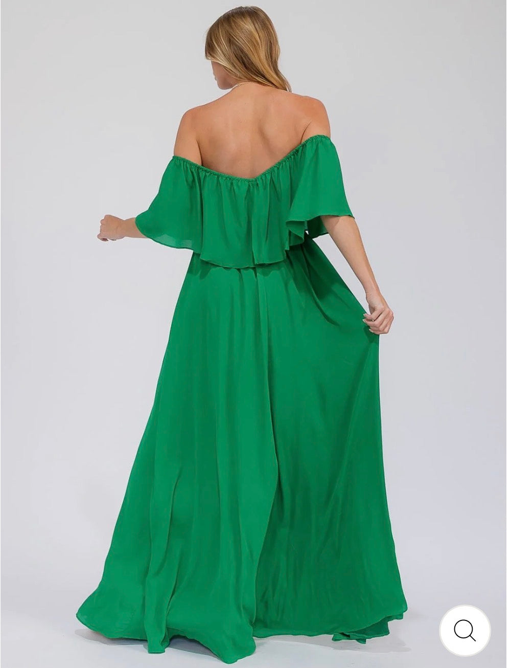 Vestido verde shoulder off