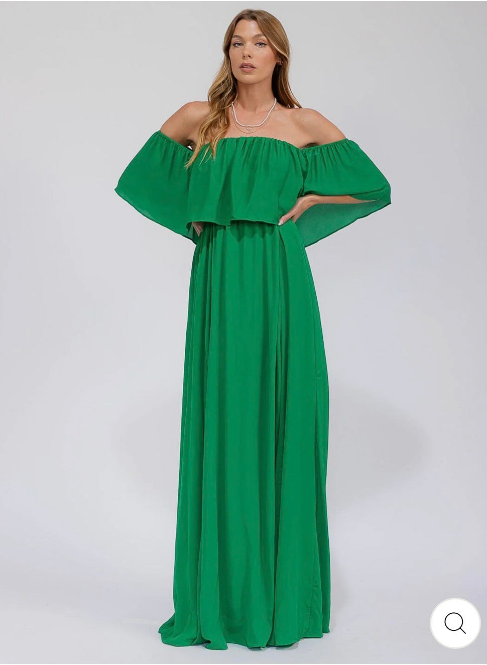 Vestido verde shoulder off
