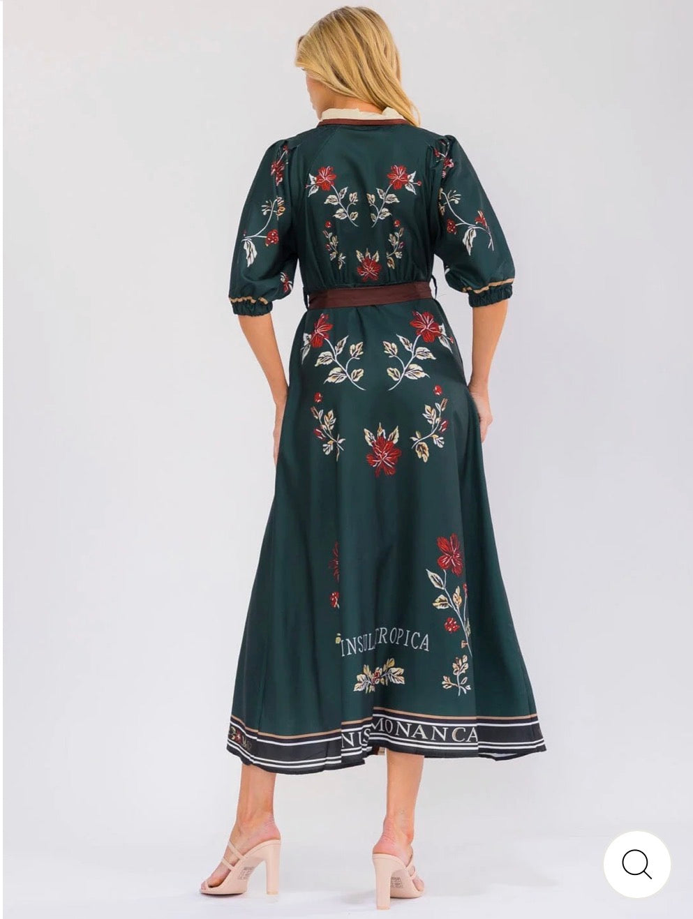 Vestido Florencia verde con cinta