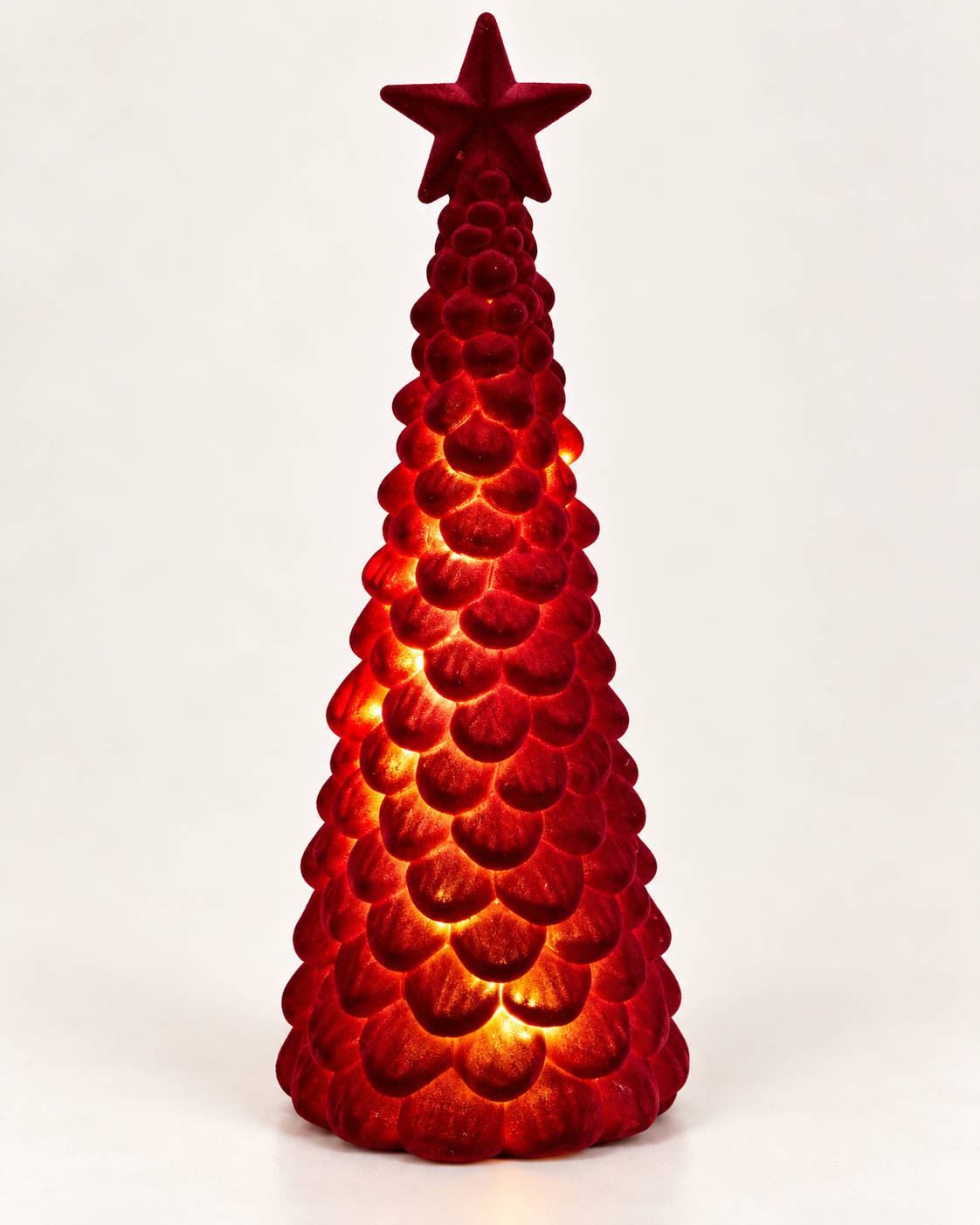 Árbol Navideño Velvet Borgoña con Luz 37 cm de alto