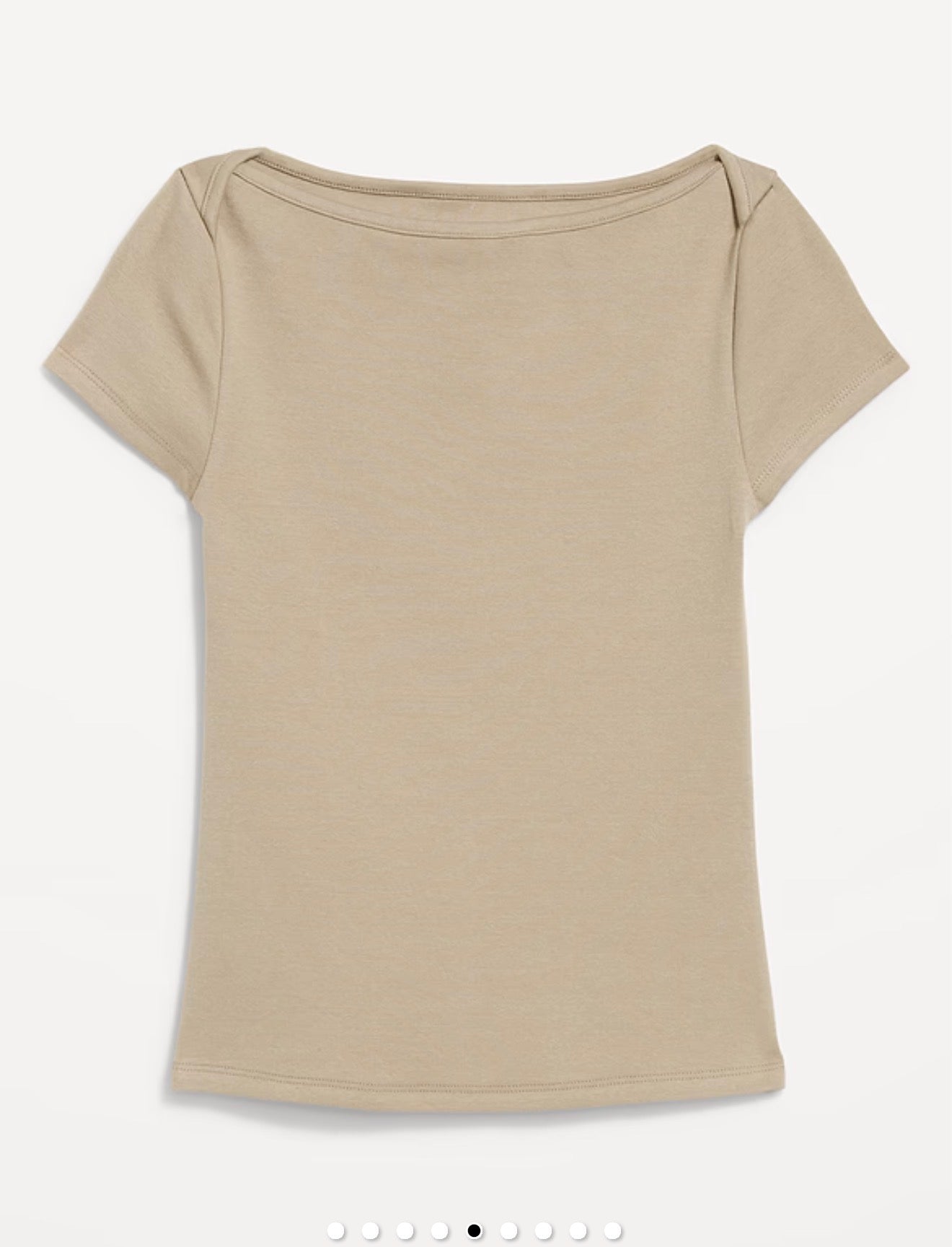 Camisa Snug Boatneck color beige Old Navy