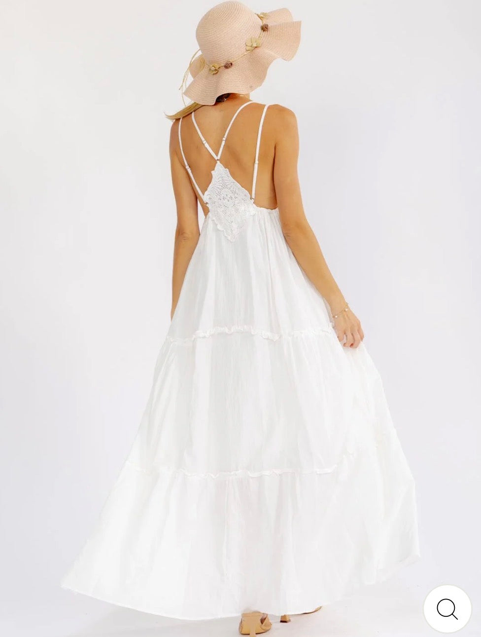 Vestido blanco largo doble tirante