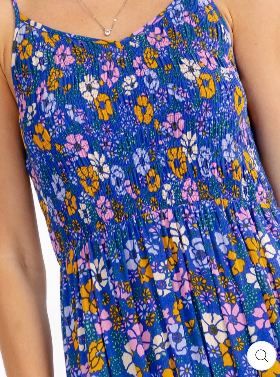 Vestido azul floral MIDI
