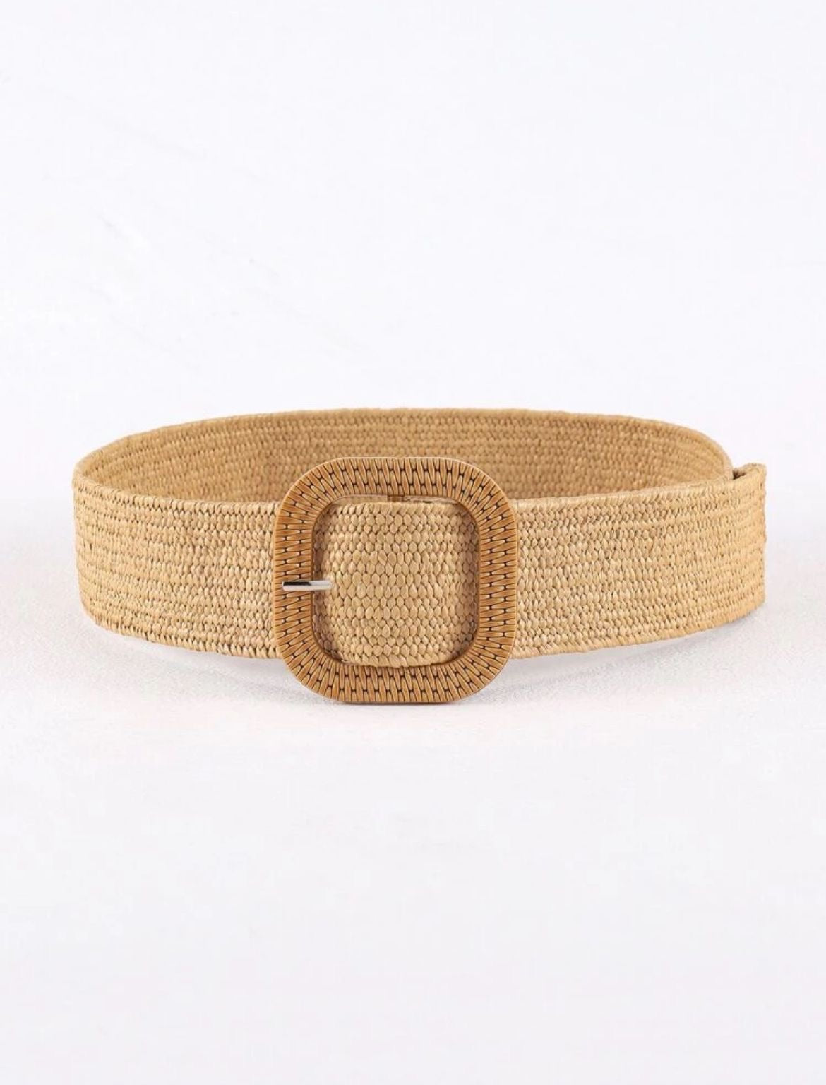 Faja beige oscura hebilla cuadrada