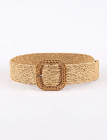 Faja beige oscura hebilla cuadrada