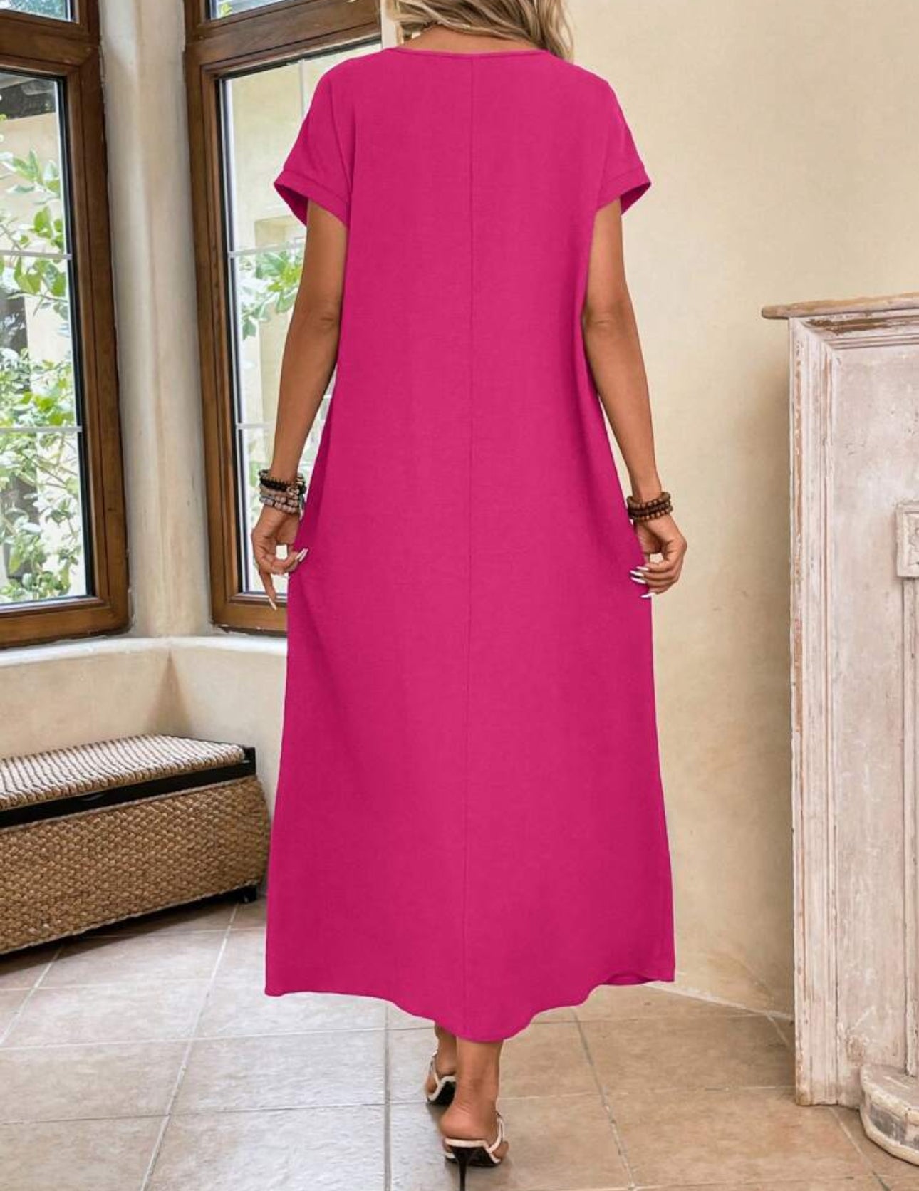 Vestido largo rosado