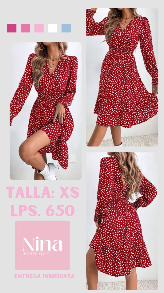 Vestido rojo con polka dots
