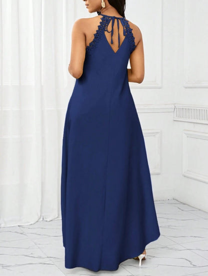Vestido azul largo de tirantes