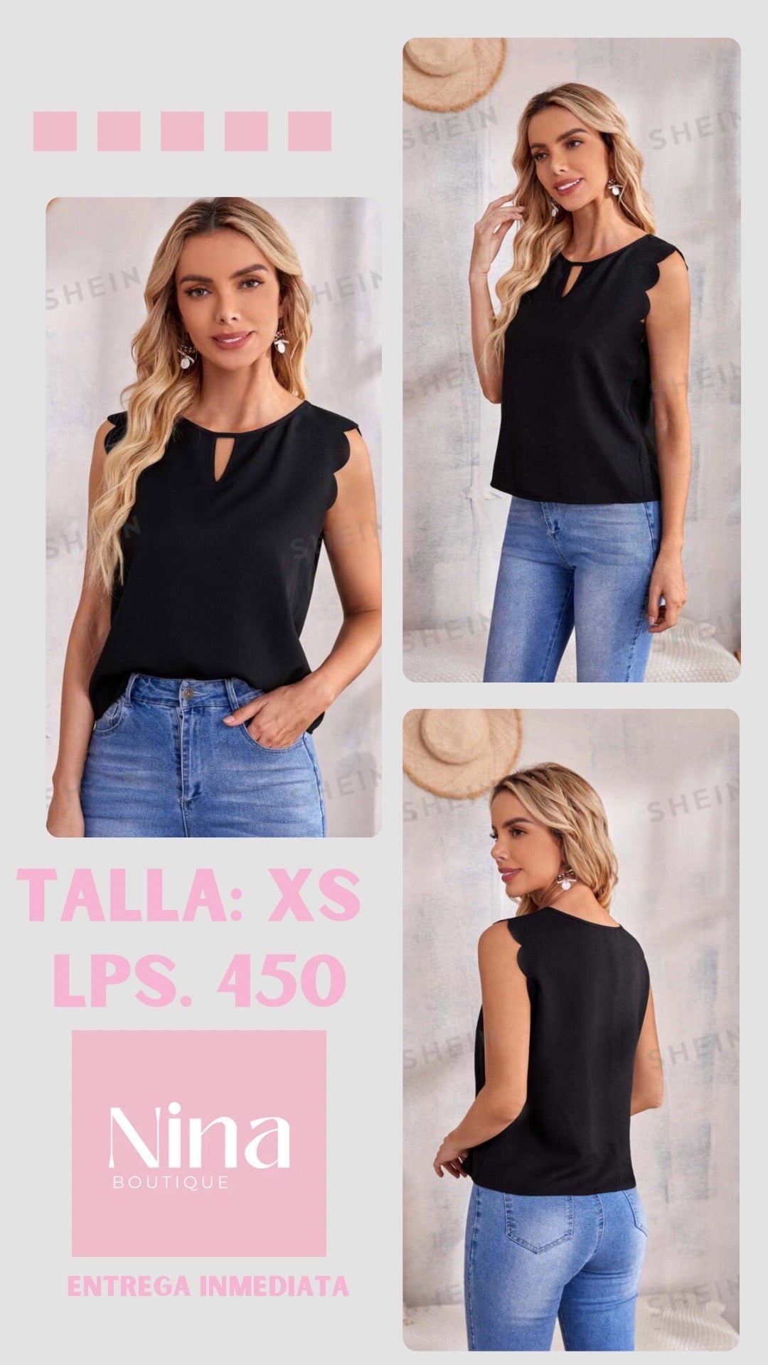 Camisa negra sin mangas