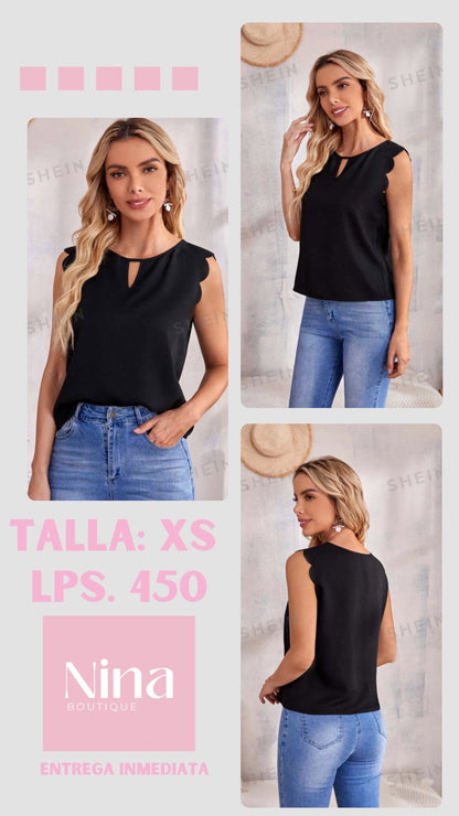 Camisa negra sin mangas