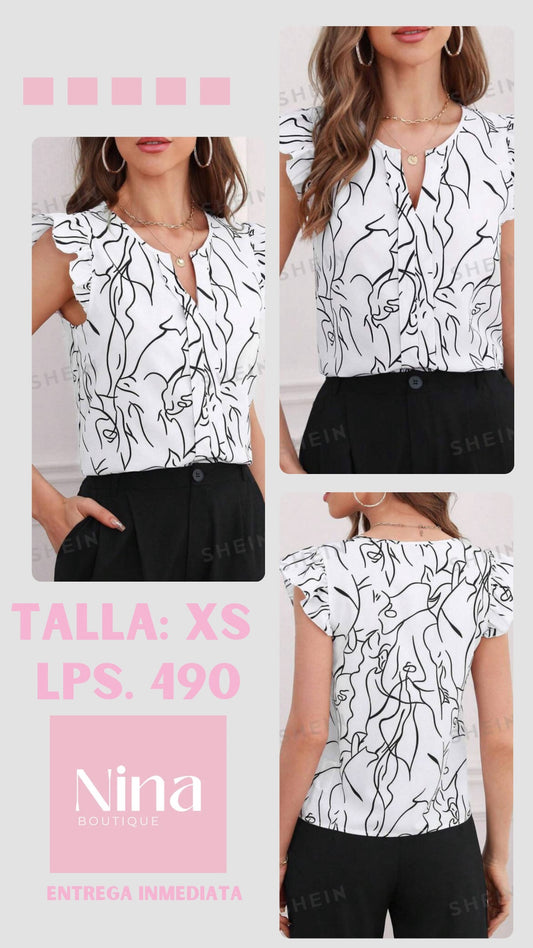 Camisa blanca con líneas negras