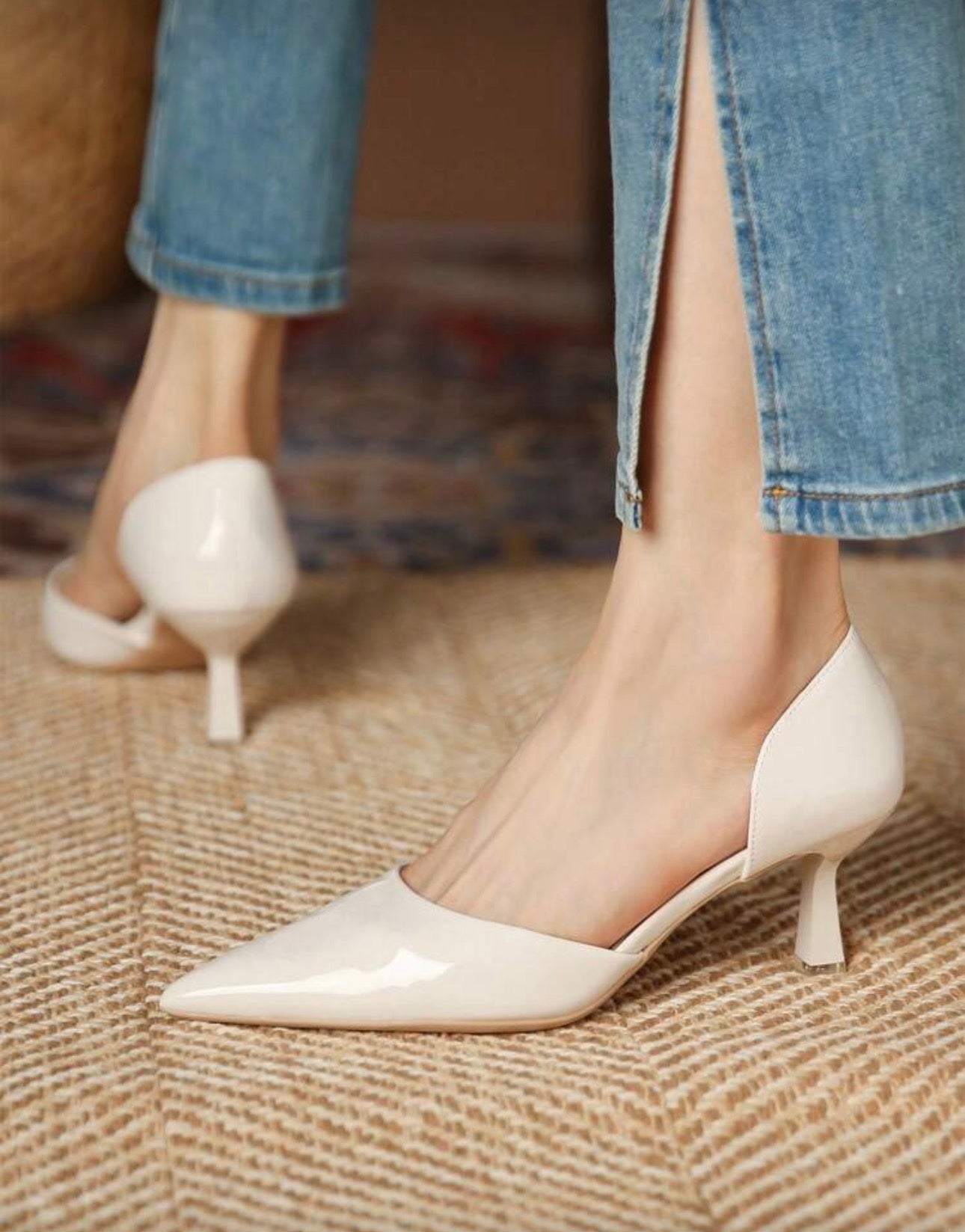 Tacones color perla