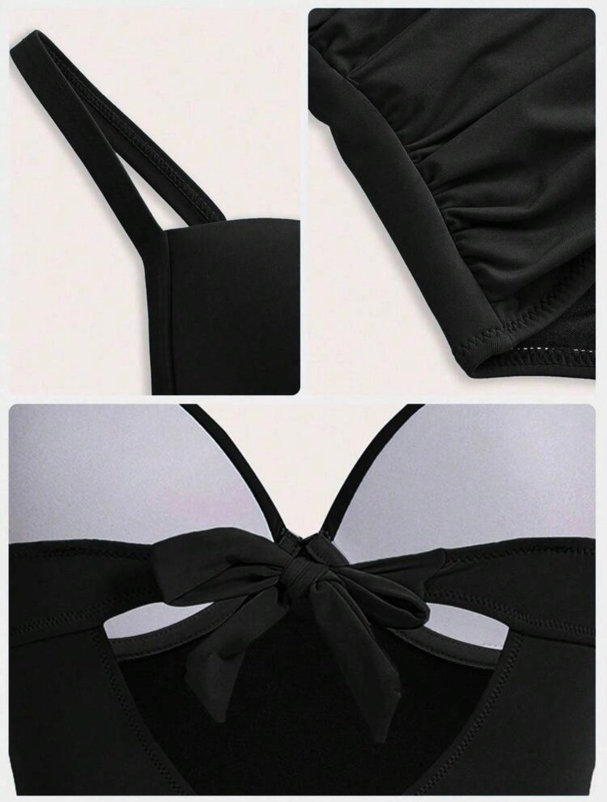 Traje de baño negro una pieza push Up y control abdominal