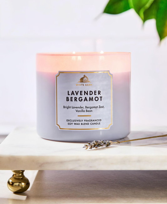 Lavender Bergamot - 3-Wick Candle - White Barn