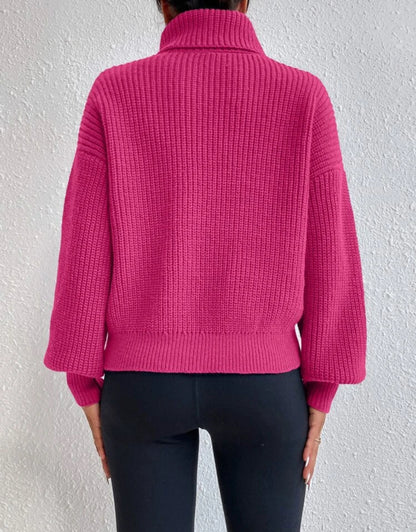 Suéter rosado cuello alto