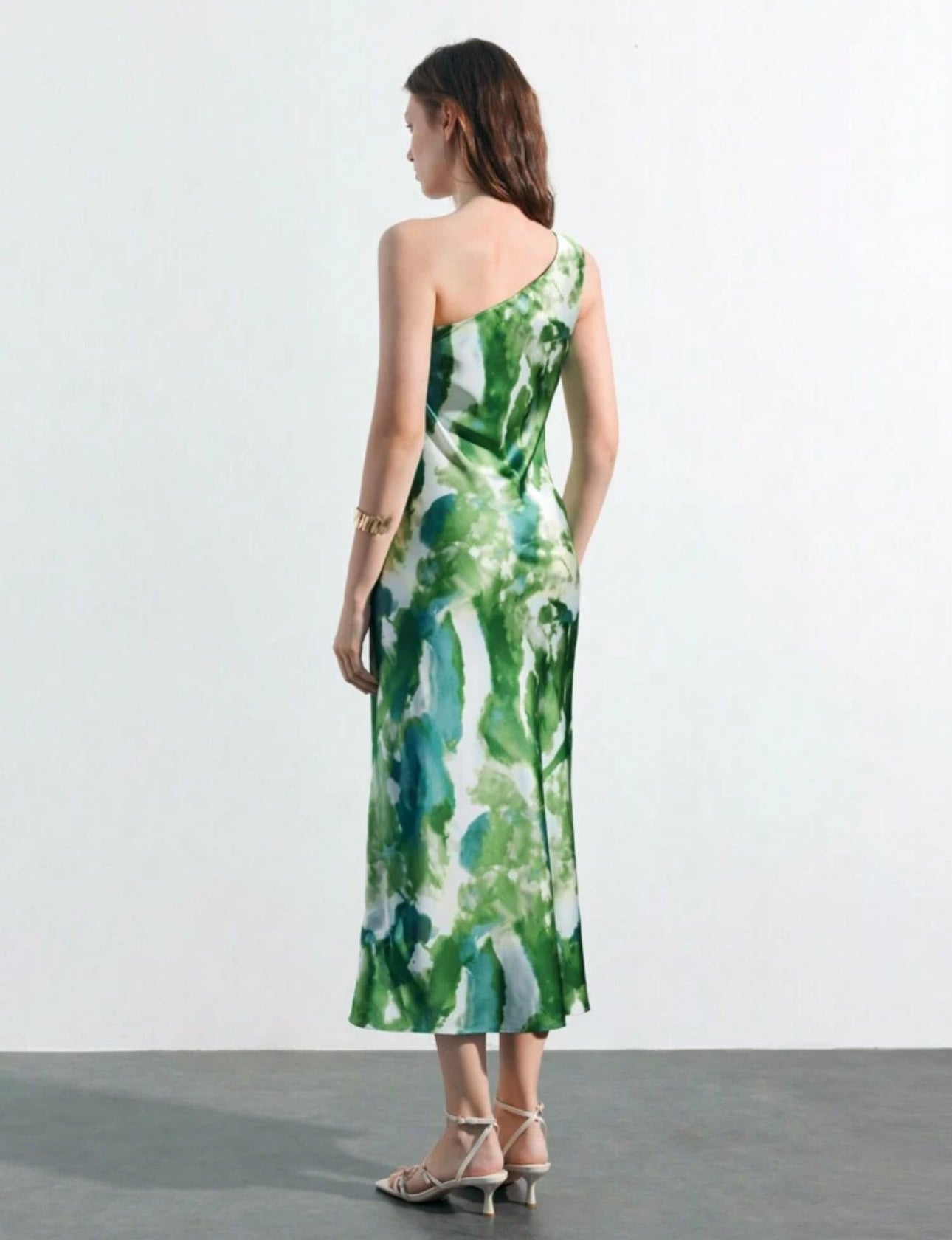 Vestido verde y blanco