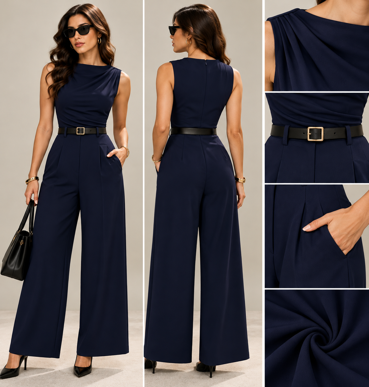 Jumpsuit Élise | Azul Marino – Incluye faja