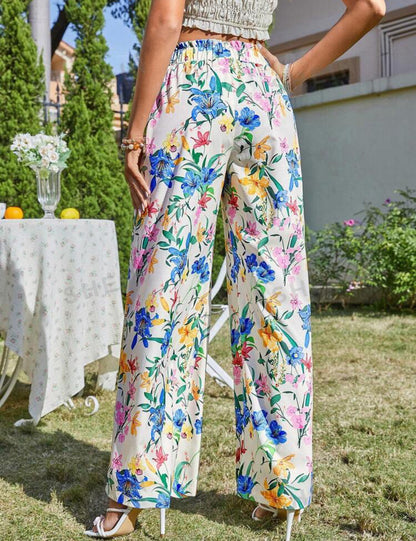 Pantalón floreado colores pasteles
