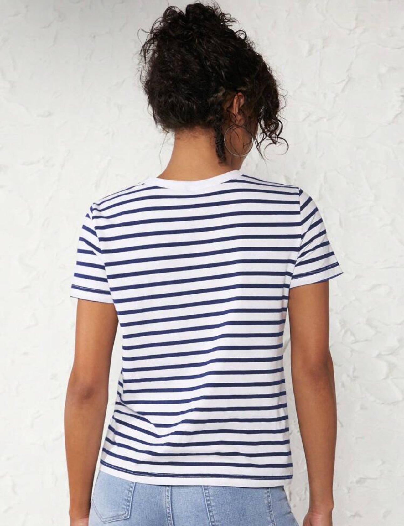 Camisa de algodon rayas blancas y azules