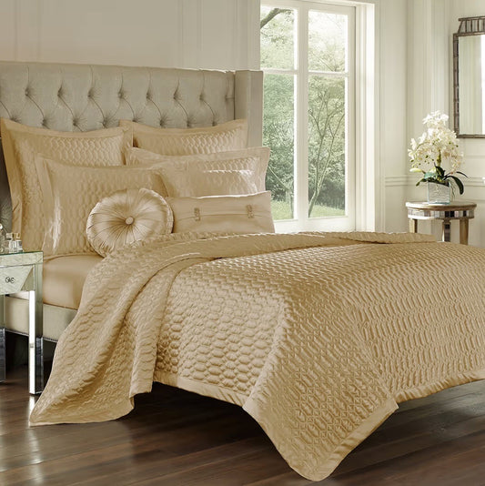 J Queen New York Satinique Quilted Gold King Coverlet