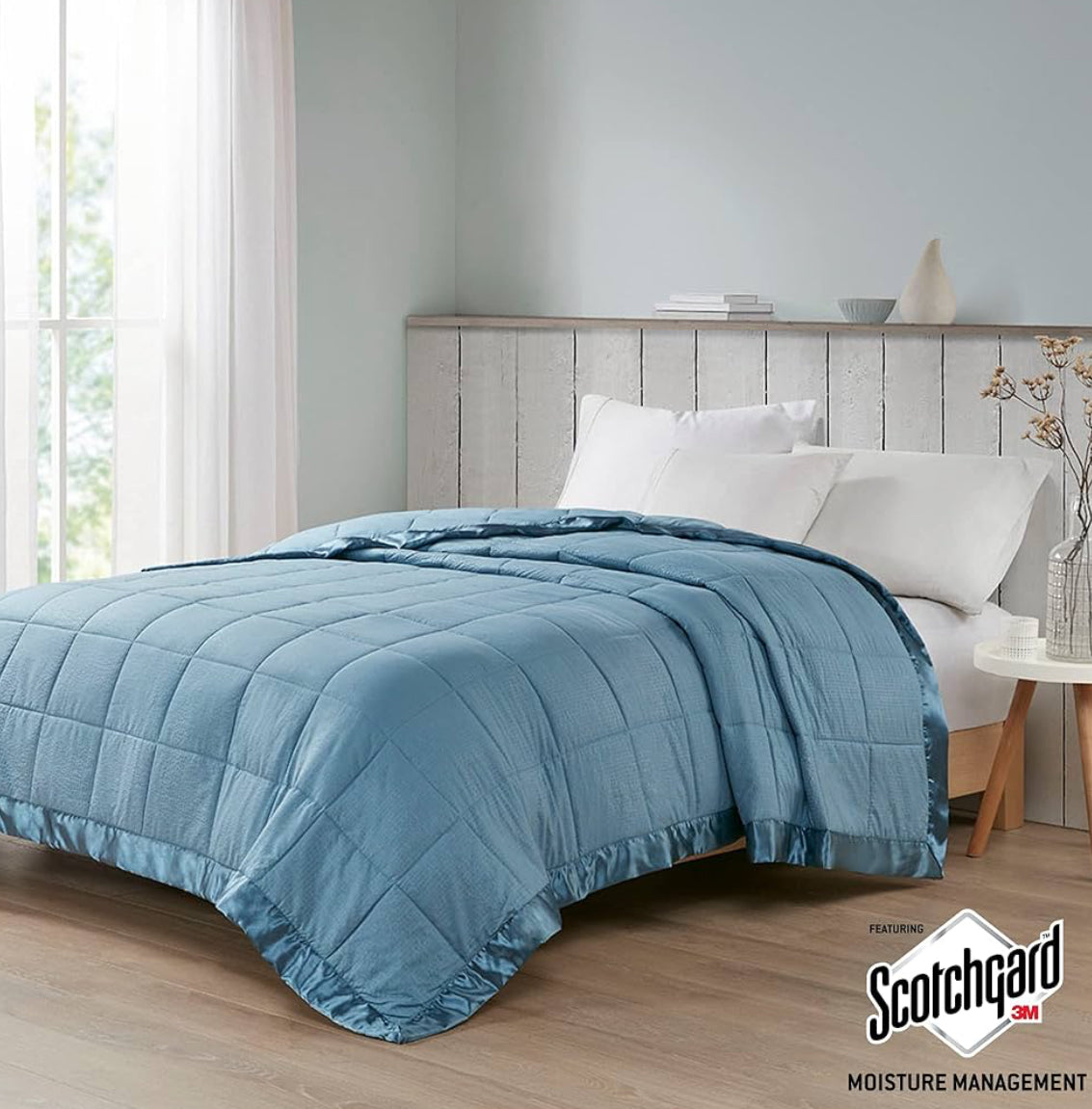 Madison Park Cambria Down Alternative Blanket Oversized King Slate Blue - King