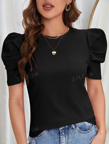 Camisa con fruncido en hombros