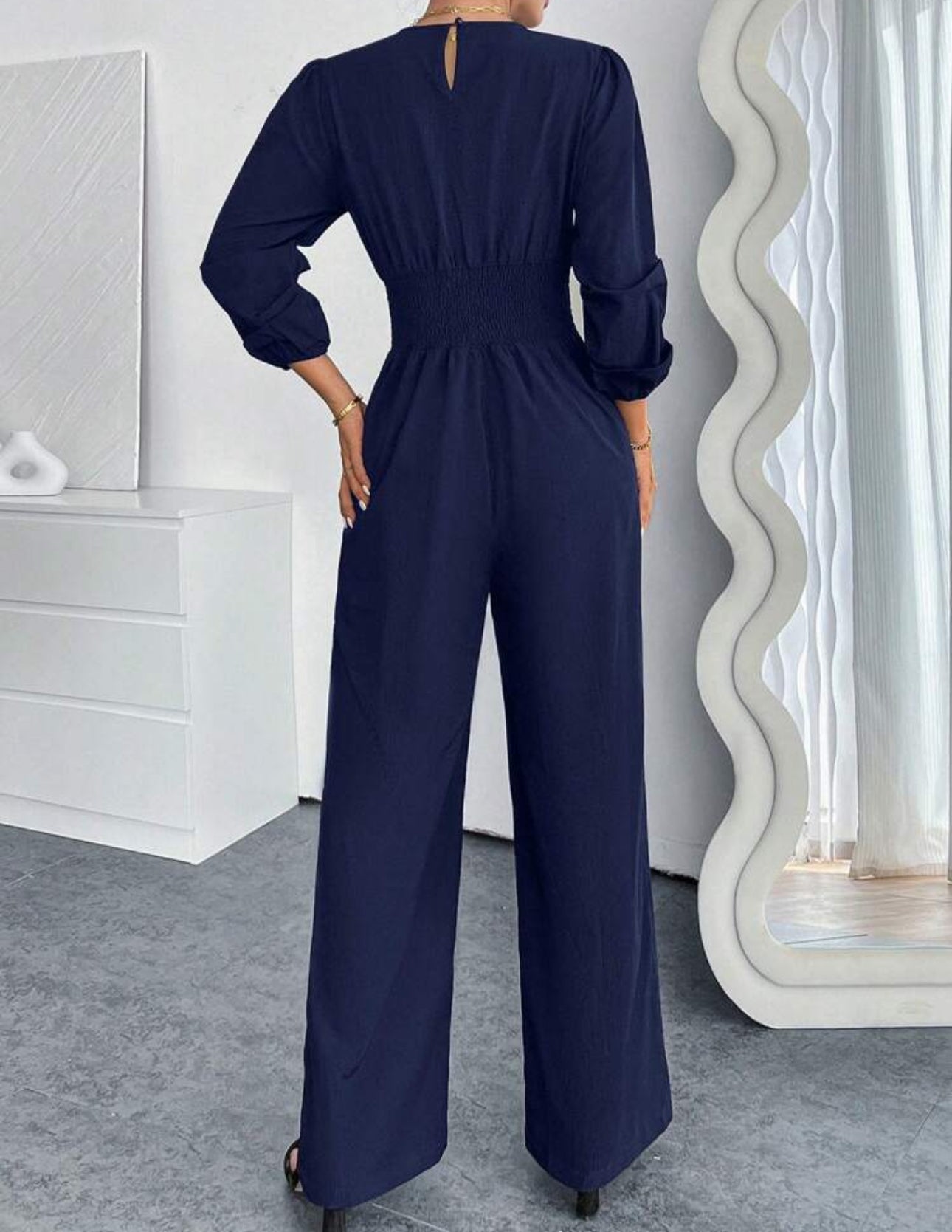 Jumpsuit azul mangas farol