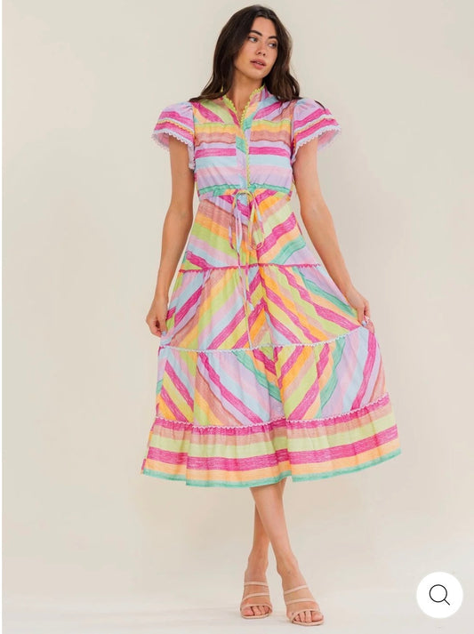 Vestido Arcoíris Pastel Multicolor
