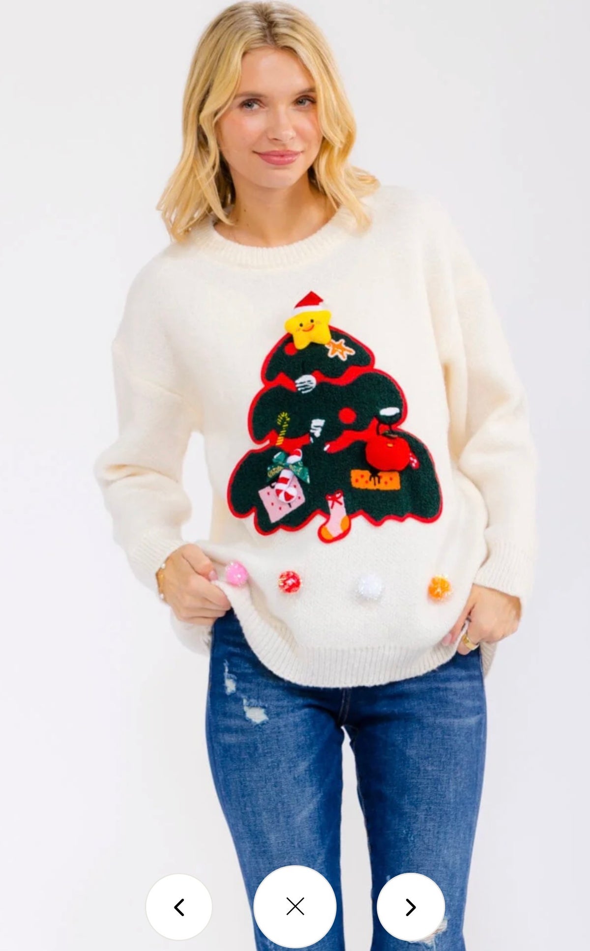 Suéter Navidad blanco con arbolito