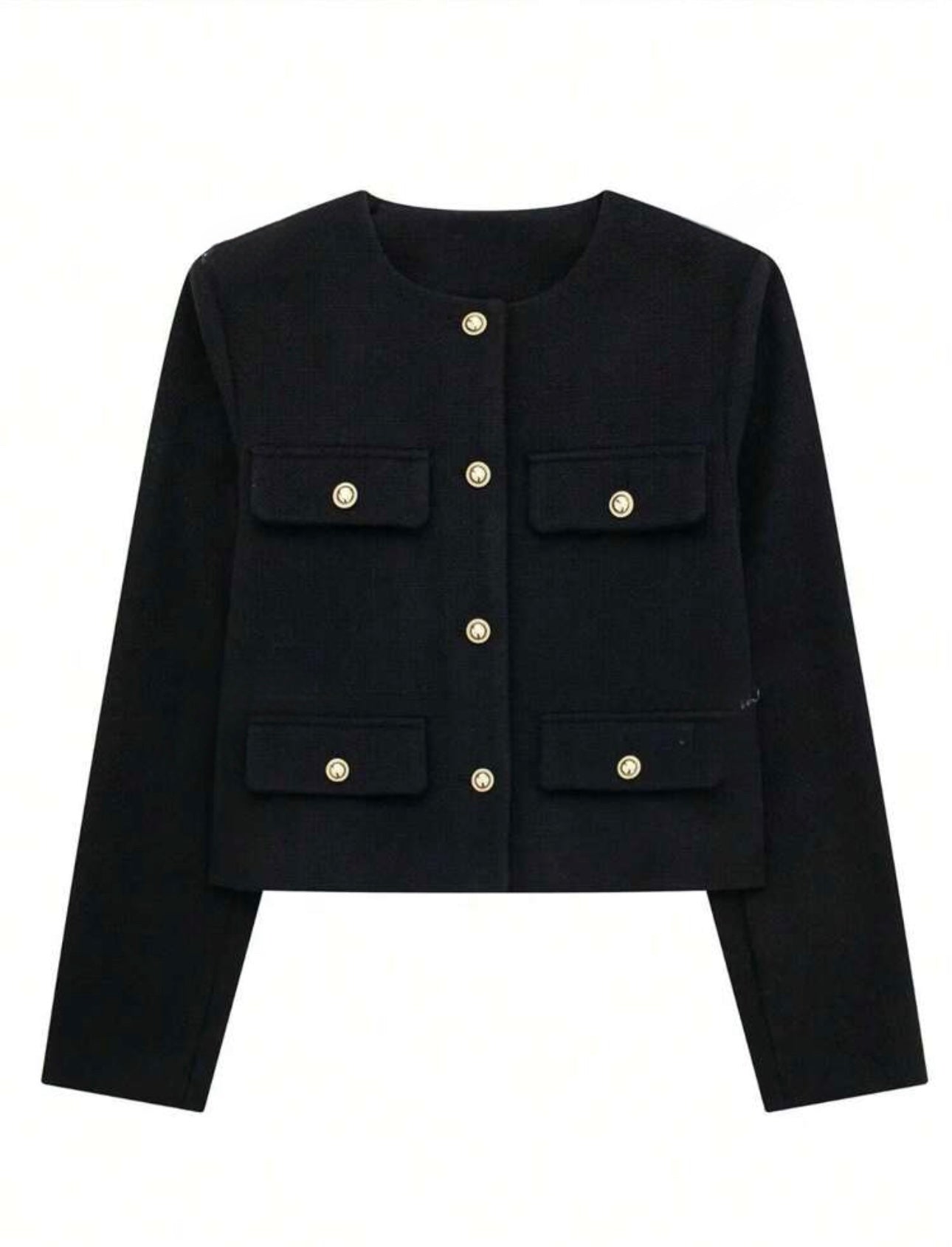 Chaqueta negra botones dorados