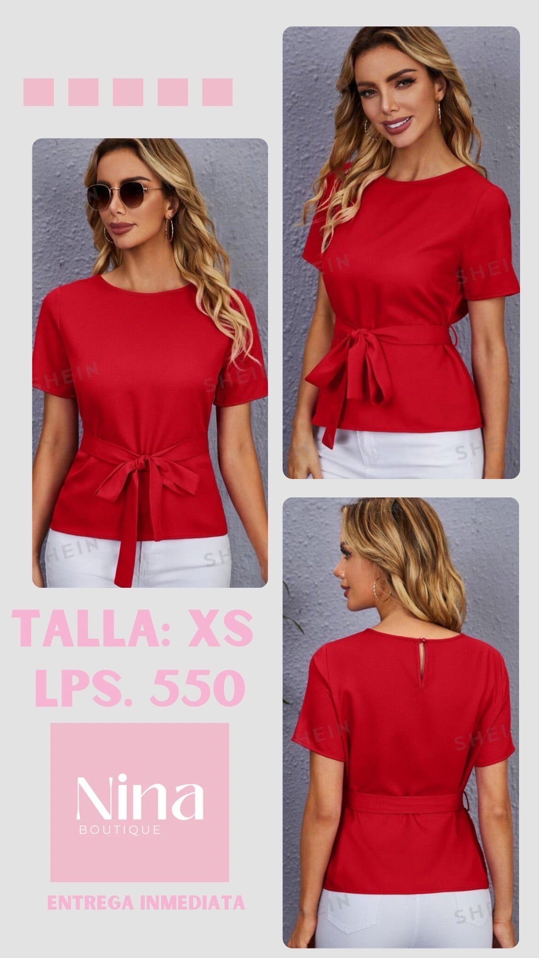 Camisa roja con cinta