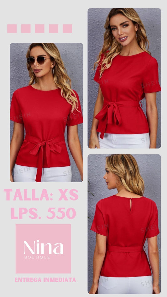 Camisa roja con cinta