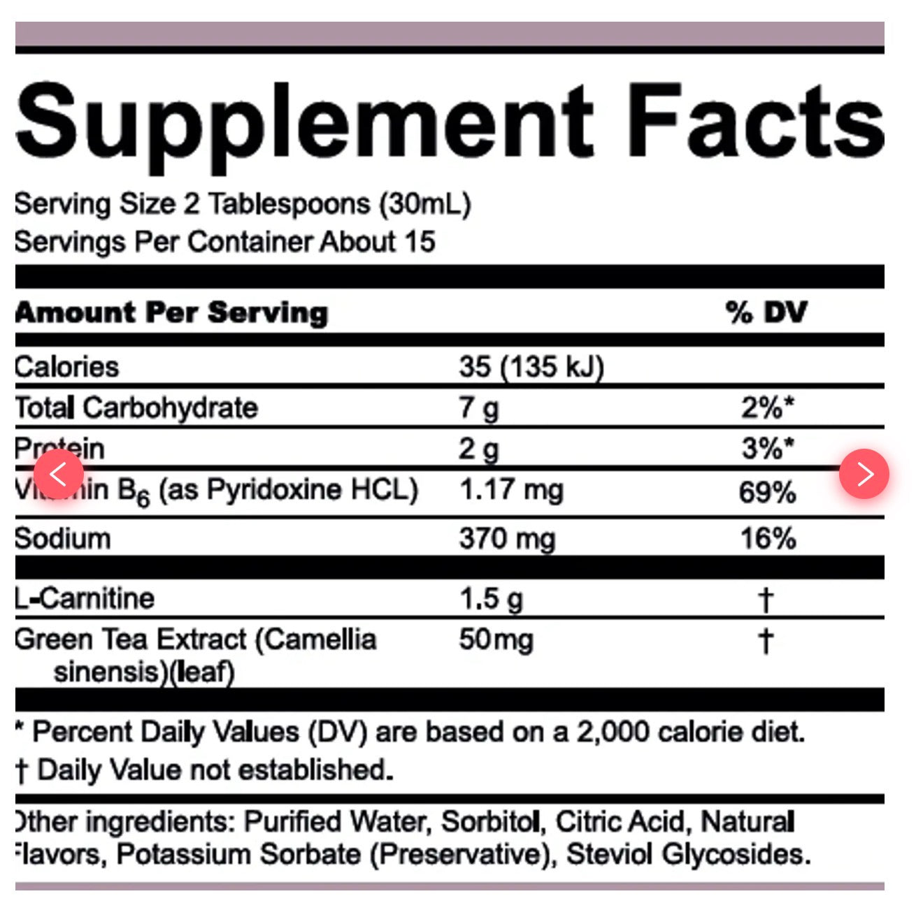 Nutriplus L-Carnitine Apple & Peach