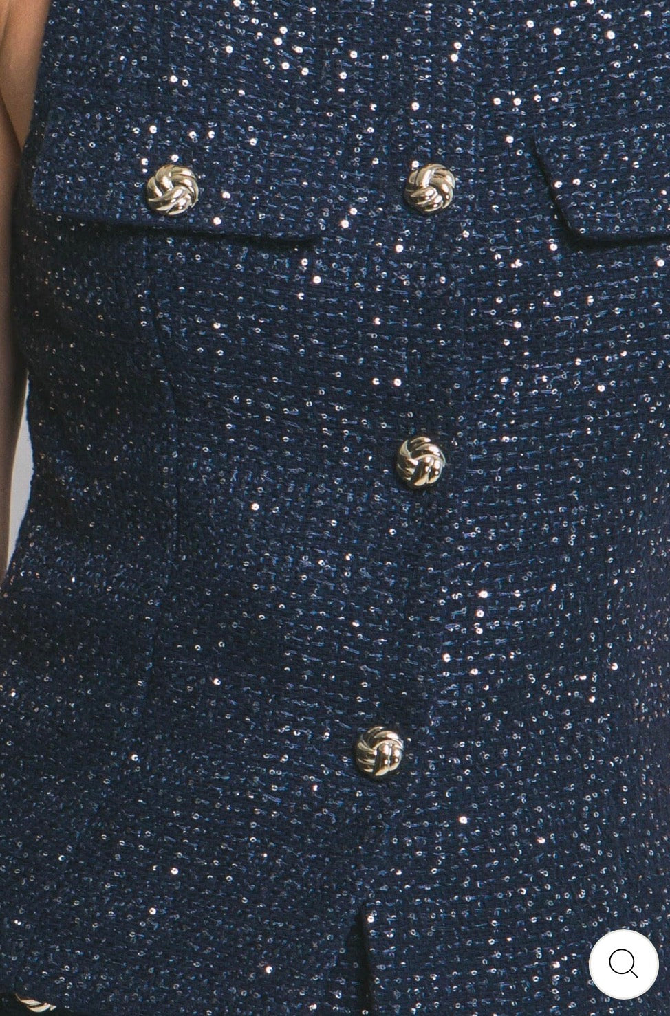 Blazer azul manga corta de botones dorados