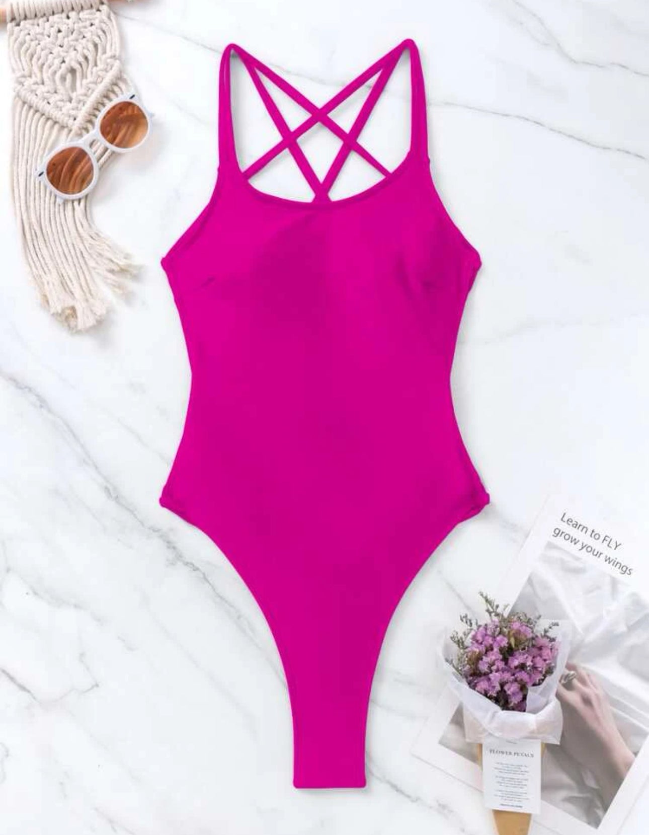 Traje de baño rosado fucsia