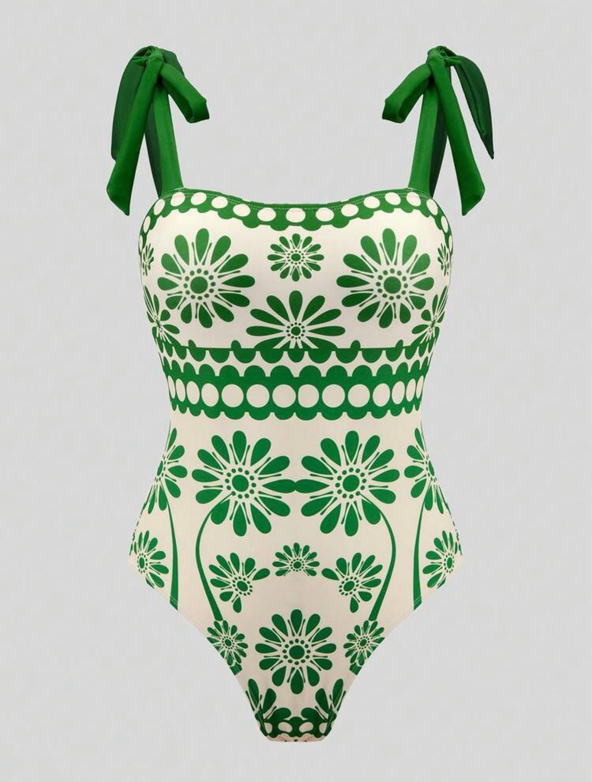 Conjunto traje de baño con falda verde (dos piezas)